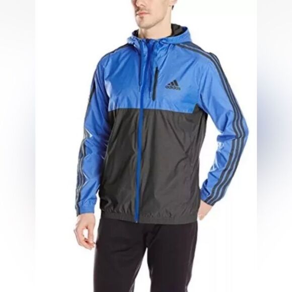 Mens Adidas’s Two Tone Woven Hooded Triple Stripe Jacket Size 2XL - Picture 1 of 9